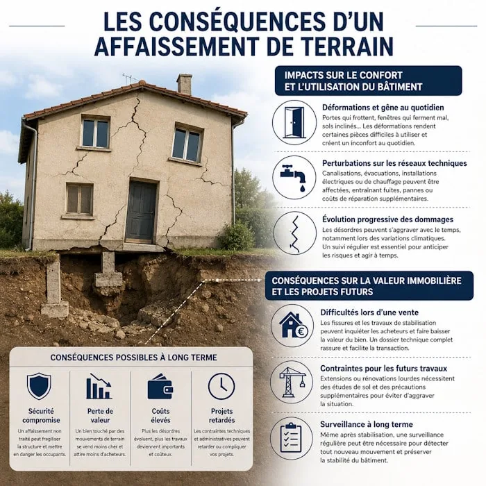 conséquences d'affaissement terrain