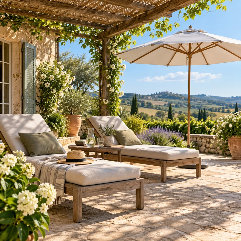 terrasse equipee pour accueillir des vacanciers