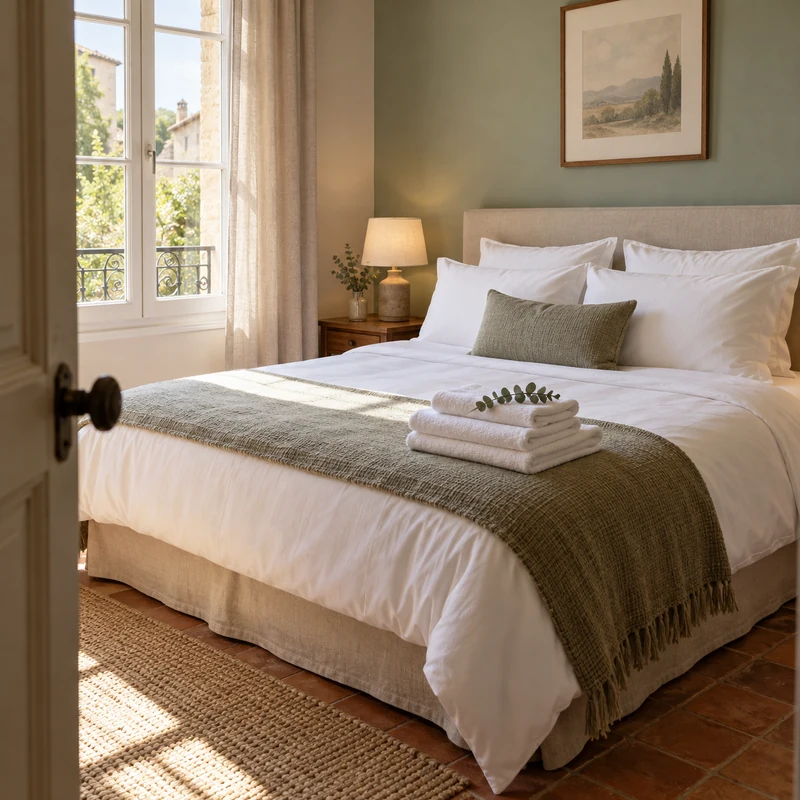 linge de lit et serviettes prets pour les voyageurs