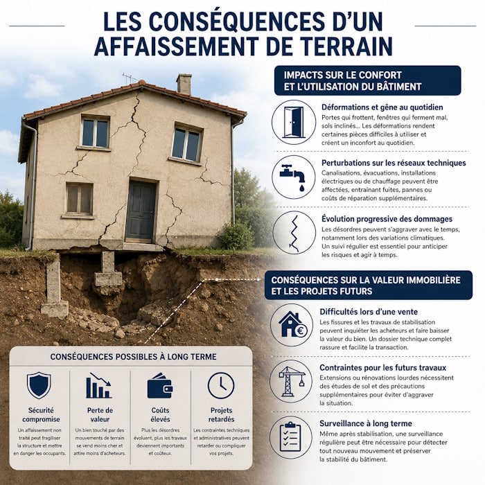 conséquences d'affaissement terrain